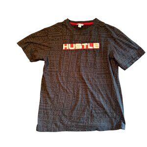 Hustle Distortion 100% Cotton All Over Print Pullover T-Shirt Men Medium Black